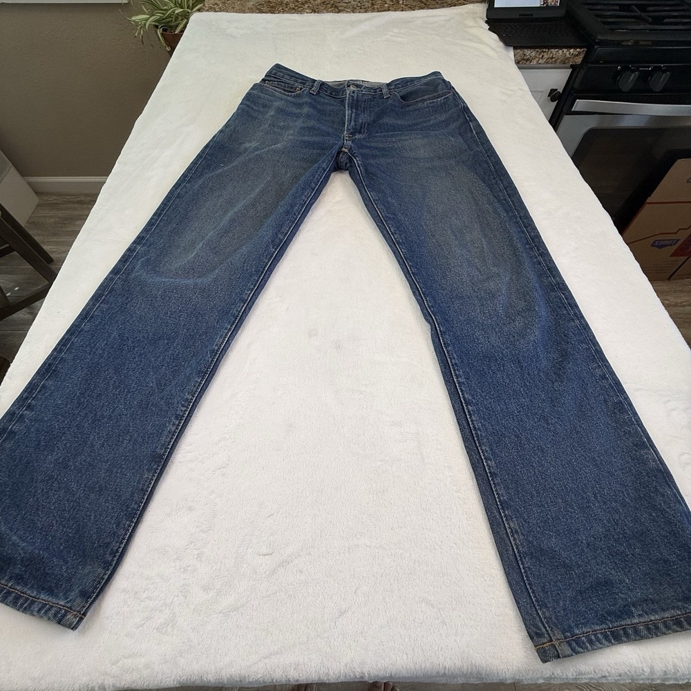 Abercrombie & Fitch Mens Jeans 33x32 Loose Fit Blue Authentic Rigid Denim